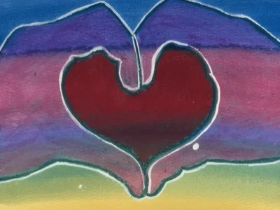 Two hands in the shape of a heart artwork